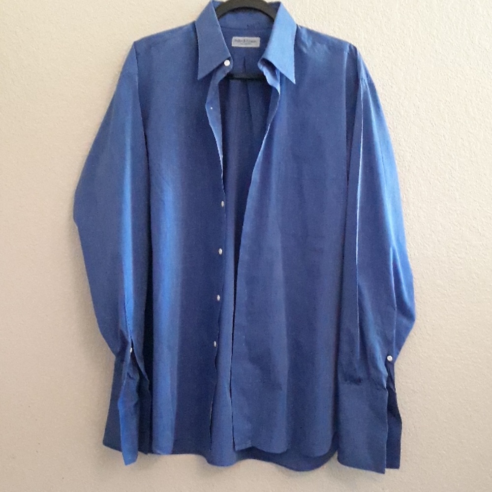 Bullock & Jones Men Blue Buttoned Down Dress Shirt